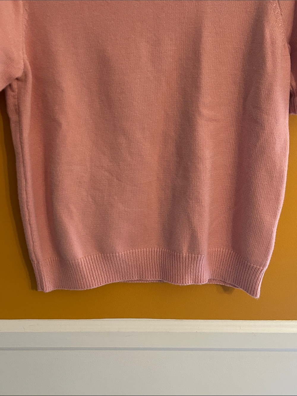 Pink Ruffle Neck Short Sleeve Sweater - Picture 6 of 9
